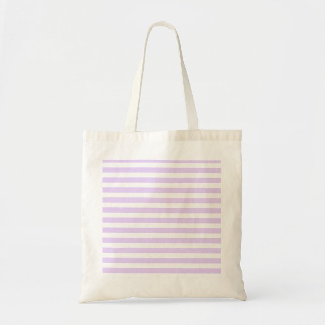 Lilac purple and white candy stripes tote bag (Front)
