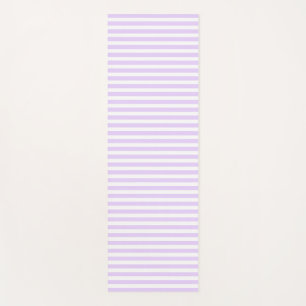 Lilac purple and white candy stripes yoga mat