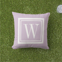 Lilac Purple and White Classic Square Monogram