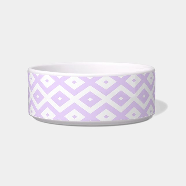 Lilac purple and white diamond pattern bowl (Front)