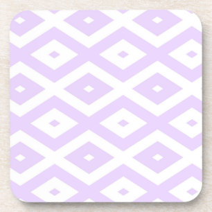 Lilac purple and white diamond pattern coaster