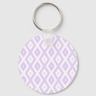 Lilac purple and white diamond pattern key ring