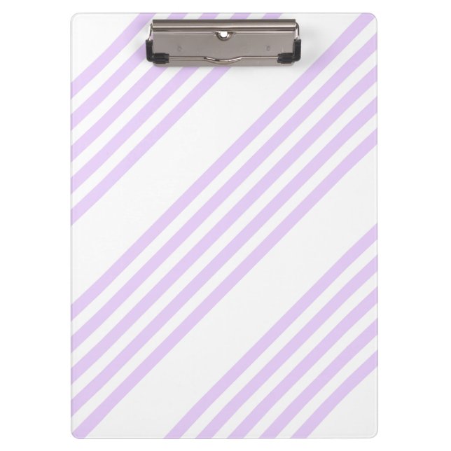 Lilac purple and white five stripes pattern clipboard (Front)