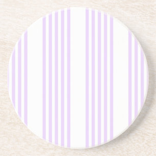 Lilac purple and white five stripes pattern coaster