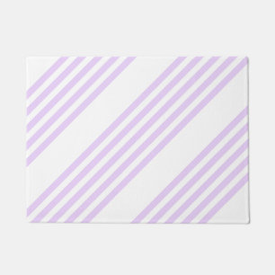 Lilac purple and white five stripes pattern doormat