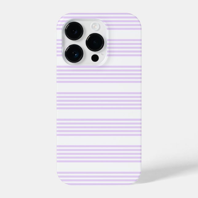Lilac purple and white five stripes pattern iPhone case (Back)