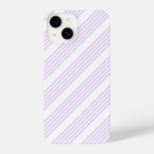 Lilac purple and white five stripes pattern iPhone case (Back)