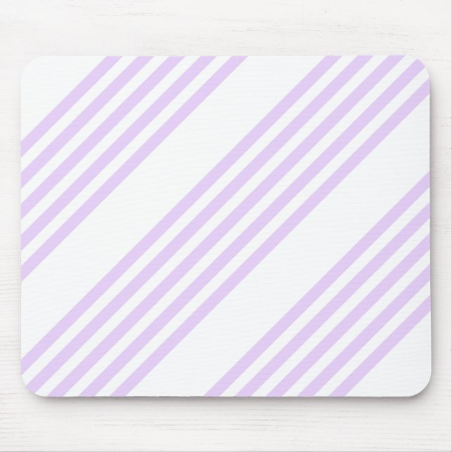 Lilac purple and white five stripes pattern mouse pad (Front)