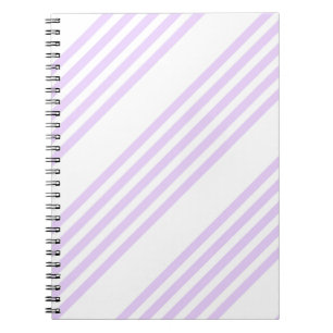 Lilac purple and white five stripes pattern notebook