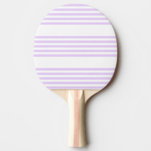 Lilac purple and white five stripes pattern ping pong paddle