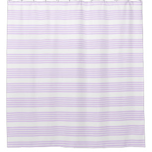 Lilac purple and white five stripes pattern shower curtain