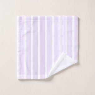 Lilac purple and white five stripes pattern wash cloth