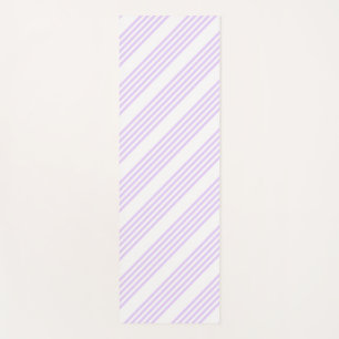 Lilac purple and white five stripes pattern yoga mat