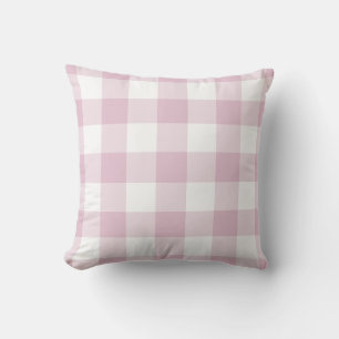 Lilac Purple and White Gingham Pattern Cushion