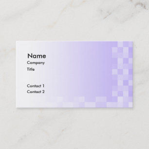 Lilac Purple and White Squares Pattern. Business Card