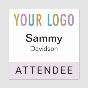 Lilac Purple Attendee Badge Event Logo 2x2 Pin
