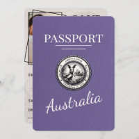 Lilac Purple Australia Passport Save The Date