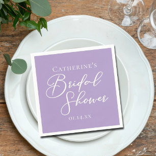 Lilac Purple Bridal Shower Party Personalised Napkin