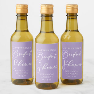 Lilac Purple Bridal Shower Party Personalized Wine Label