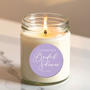 Lilac Purple Bridal Shower Personalised Classic Round Sticker