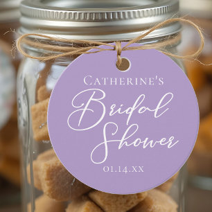 Lilac Purple Bridal Shower Personalised Party Favour Tags