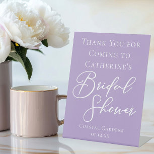 Lilac Purple Bridal Shower Personalized Welcome Pedestal Sign