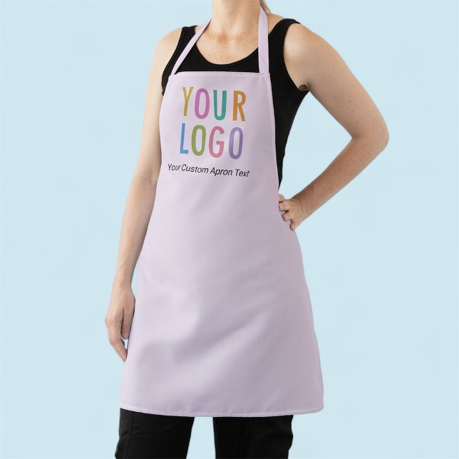 Lilac Purple Custom Apron with Logo All Over Print (MISOOK Lilac Purple Apron with Logo)