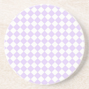 Lilac Purple Diamond Chequered pattern Coaster