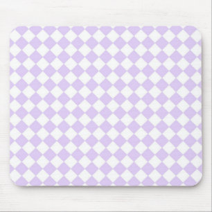 Lilac Purple Diamond Chequered pattern Mouse Pad