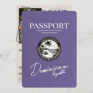 Lilac Purple Dominican Republic Passport Save The Date