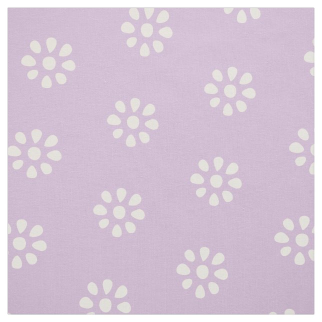 Lilac Purple Flowers Boho Aesthetic Pattern Fabric (Swatch)