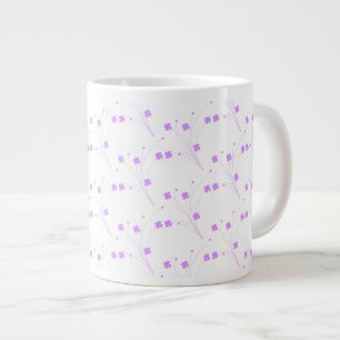 Lilac Purple Flowers, Small Pastel Floral Print Large Coffee Mug