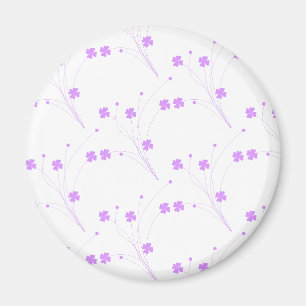 Lilac Purple Flowers, Small Pastel Floral Print Magnet