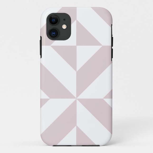 Lilac Purple Geometric Deco Cube Pattern Case-Mate iPhone Case (Back)