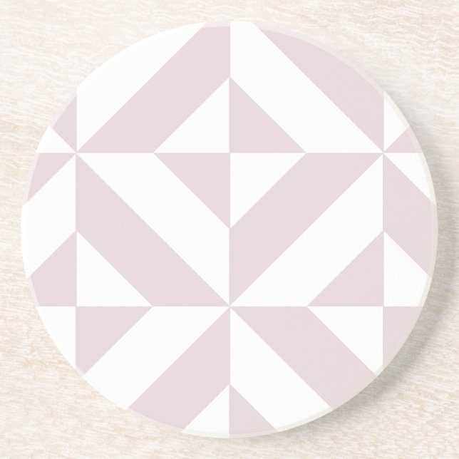 Lilac Purple Geometric Deco Cube Pattern Coaster (Front)