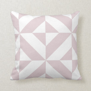 Lilac Purple Geometric Deco Cube Pattern Cushion