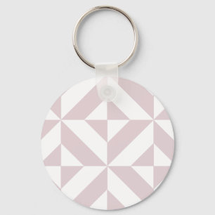 Lilac Purple Geometric Deco Cube Pattern Key Ring