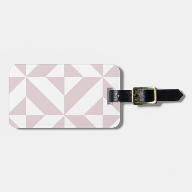 Lilac Purple Geometric Deco Cube Pattern Luggage Tag (Front Horizontal)