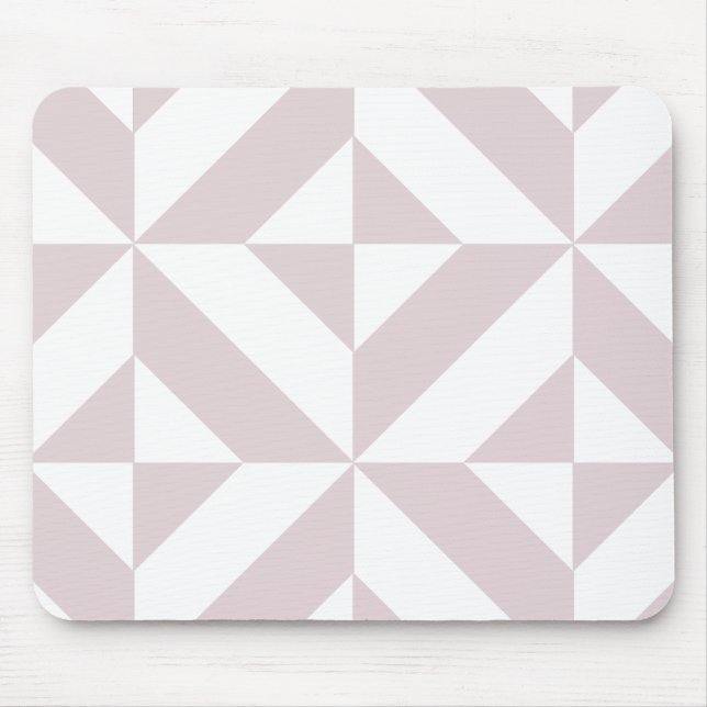Lilac Purple Geometric Deco Cube Pattern Mouse Pad (Front)