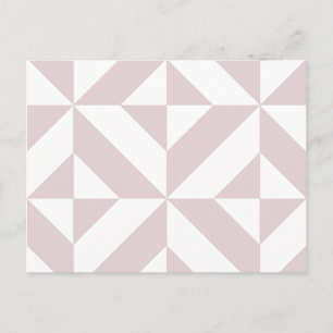 Lilac Purple Geometric Deco Cube Pattern Postcard