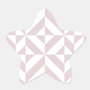 Lilac Purple Geometric Deco Cube Pattern Star Sticker