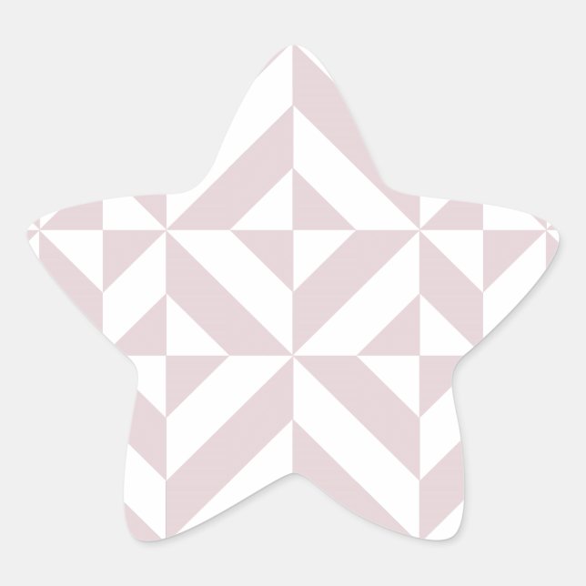 Lilac Purple Geometric Deco Cube Pattern Star Sticker (Front)