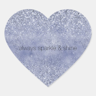 Lilac Purple Glitter Glitz sparkle glam Heart Sticker