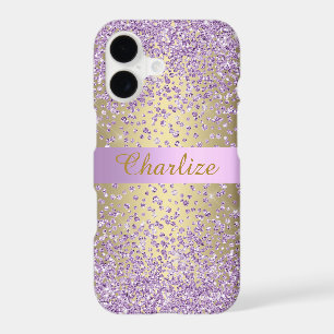 Lilac Purple Gold Sparkle Glitter Customisable