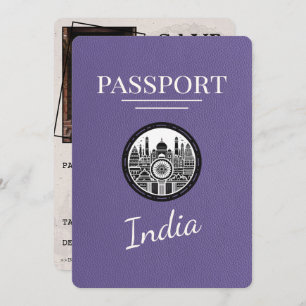 Lilac Purple India Passport Save The Date