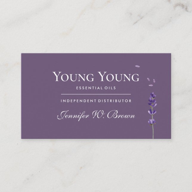 Lilac Purple Lavender Essential Oils Business Card (Front)