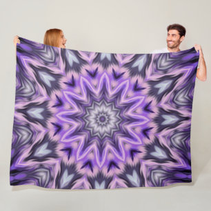 Lilac purple mandala fleece blanket
