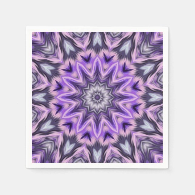 Lilac purple mandala napkin (Front)