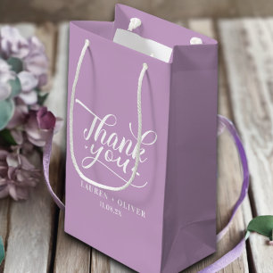 Lilac Purple   Minimalist Wedding Thank You Small Gift Bag