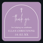 Lilac Purple Modern Arch Minimalist Christening Square Sticker<br><div class="desc">Can be fully customized to suit your needs. © Gorjo Designs. Made for you via the Zazzle platform. // Looking for matching items? Other stationery from the set available in the ‘collections’ section of my store. // Need help customizing your design? Got other ideas? Feel free to contact me (Zoe)...</div>